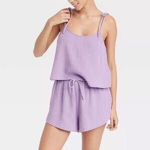 Colsie Womens Lavender Cotton Spaghetti‎ Strap Tank Top Size M